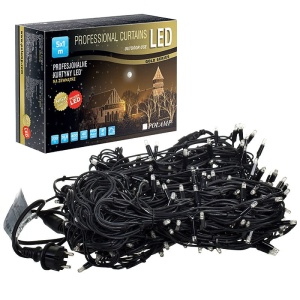 Kurtyna świetlna LED - 600 LED 2.5x3mb IP65 - białe zimne