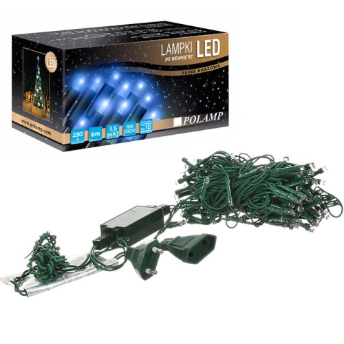Lampki choinkowe LED - 60 LED 6mb IP20 - niebieskie