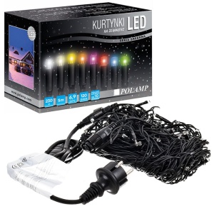 Kurtynka świetlna LED "Sople" - 120 LED 5mb IP44 - multikolor