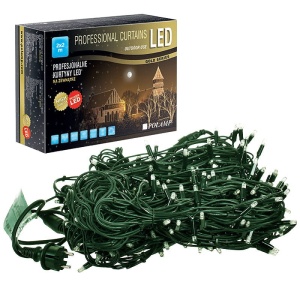Kurtyna świetlna LED - 400 LED 2x2mb IP65 - białe zimne