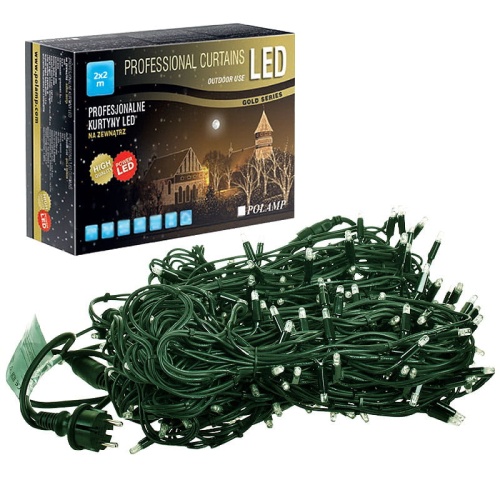 Kurtyna świetlna LED - 400 LED 2x2mb IP65 - białe zimne