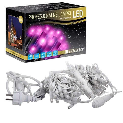 Lampki choinkowe LED - 100 LED 10m IP65 - fioletowe