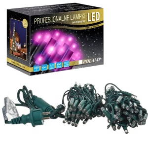 Lampki choinkowe LED "FLASH" - 100 LED 10m IP65 - fioletowe