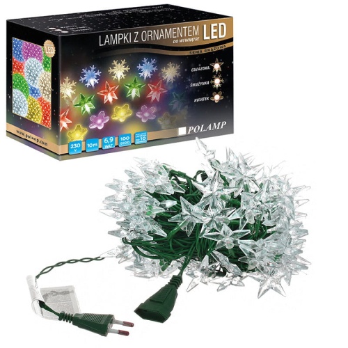 Lampki choinkowe LED "Gwiazdki" - 100 LED 10mb IP20 - zielone