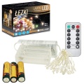 Lampki dekoracyjne LED "Łezki" z pilotem - 30 LED 3mb IP20 - multikolor