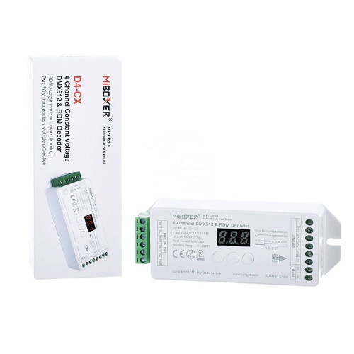 Odbiornik LED - RGB+W - 12-24V 20A - DMX512 - D4-CX