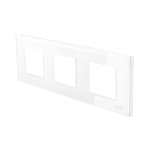 Szklana ramka potrójna biała - TM717W - TOUCHME