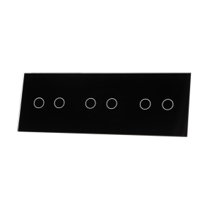 Szklany panel dotykowy potrójny czarny - 6-sekcyjny - 70222-62 - LIVOLO