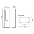 Lampa ogrodowa stojąca LED 12W 4000K 50cm - EVO 15402 - rysunek techniczny