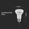 Żarówka LED E27 R63 8W biała neutralna 4000K 570lm - VT-263