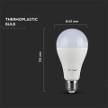 Żarówka LED E27 A65 15W biała zimna 6400K 1250lm - VT-215
