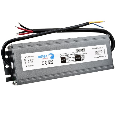 Zasilacz napięciowy ultrapłaski hermetyczny ADLER 24V 300W 12.5A ADWS-300-24