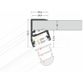 Profil aluminiowy LED EDGE10 czarny anodowany z kloszem - 1mb - rysunek techniczny 