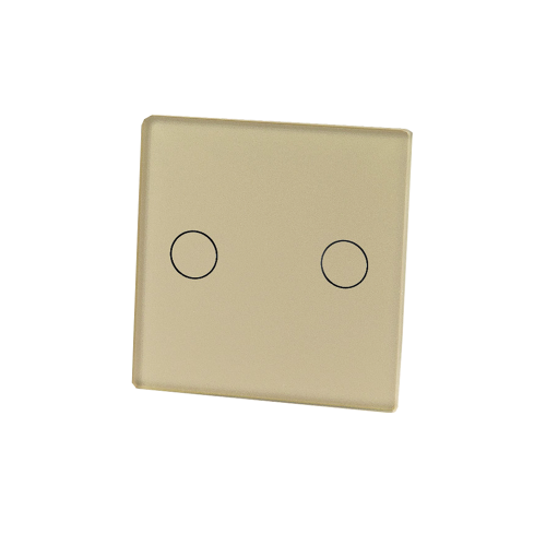Mały szklany panel dotykowy pojedynczy złoty - 2-sekcyjny - TM531G - TOUCHME