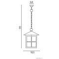 Lampa ogrodowa wisząca 1x E27 - WENECJA K 1018/1/KW - rysunek techniczny