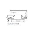 GWEN - kwadrat.pngSufitowa oprawa GWEN CT-DTL50-B - ruchoma - aluminium szczotkowane - rysunek techniczny