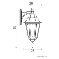 Lampa elewacyjna 1x E27 - RETRO CLASSIC II K 3012/1/DH - rysunek techniczny
