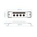 Odbiornik LED - RGB+W - 12-24V DC 4x4A - V4-K - Rysunek techniczny
