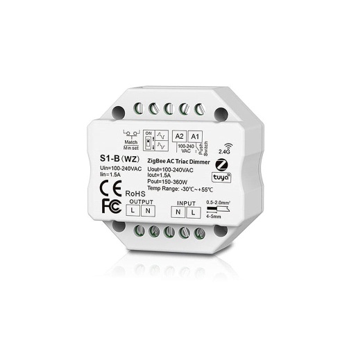 Odbiornik LED triakowy (ZigBee) - ściemniacz do żarówek 230VAC 200W - S1-B(WZ)