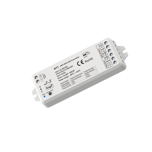 Odbiornik LED 2w1 (WiFi) - Mono /CCT - 12-36V DC 10A - Alexa Tuya - WT1