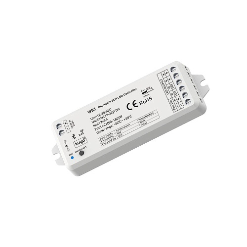 Odbiornik LED 2w1 (Bluetooth) - Mono /CCT - 12-36V DC 10A - Tuya - WB1
