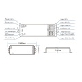 Odbiornik LED 5w1 (Bluetooth) - Mono /CCT /RGB /RGB+CCT - 12-24V DC 15A - Tuya - WB5 - Rysunek techniczny