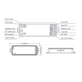 Odbiornik LED 2w1 (ZigBee) - Mono /CCT - 12-36V DC 10A - Tuya - WZ1 - Rysunek techniczny