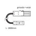 Przewód przyłączeniowy 2PIN - 1xwtyk + 1xgniazdo - 1.8mb 
