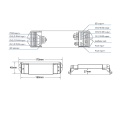 Wzmacniacz LED 12-36V DC 18A (3x6A) - RGB - EV3 - Rysunek techniczny