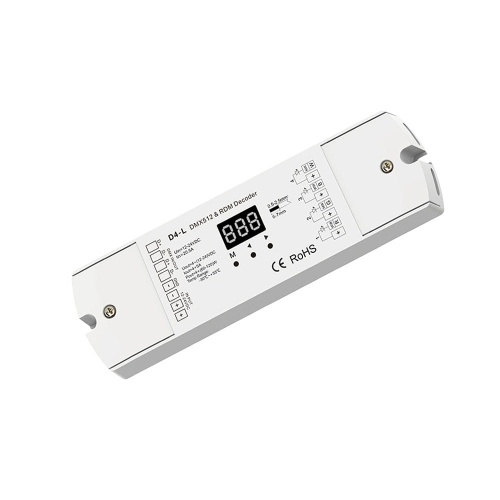 Odbiornik LED DMX512 - 4 kanałowy - 12-24V DC 4x5A - Dekoder DMX - D4-L