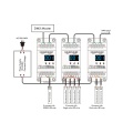 Odbiornik LED DMX512 - 4 kanałowy - 12-24V DC 4x5A - na szynę DIN - Dekoder DMX - D4(W) - Schemat instalacji
