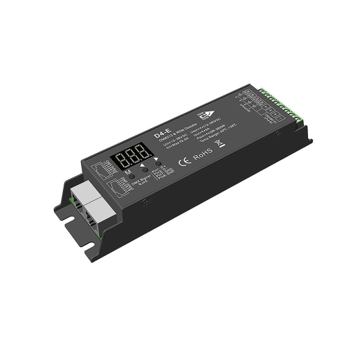 Odbiornik LED DMX512 - 4 kanałowy - 12-48V DC 4x8A - RJ45 - Dekoder DMX - D4-E