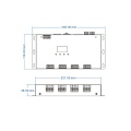 Sterownik LED DMX512 - 12 kanałowy - 12-24V DC 12x5A - OLED - Dekoder/Master DMX - D12 - Rysunek techniczny