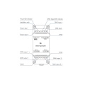 Wzmacniacz sygnału DMX512 - 12-36 VDC - 1 kanał na 2 kanały - na szynę DIN - splitter DMX - DA(W) - Rysunek techniczny