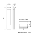 Lampa ogrodowa stojąca LED 10W 4000K 78cm - ROTA RT-780 - rysunek techniczny