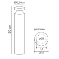 Lampa ogrodowa stojąca LED 6W 4000K 50cm - DELTA DL-500 - rysunek techniczny