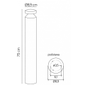 Lampa ogrodowa stojąca LED 6W 4000K 75cm - DELTA DL-750 - rysunek techniczny