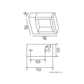 Lampa elewacyjna LED 7W 4000K - FORM YB19504 - rysunek techniczny