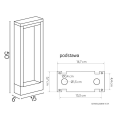Lampa ogrodowa stojąca LED 7W 4000K 50cm - FORM YB19503 - rysunek techniczny