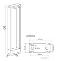 Lampa ogrodowa stojąca LED 7W 4000K 80cm - FORM YB19502 - rysunek techniczny
