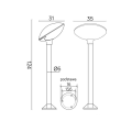 Lampa ogrodowa stojąca 1x E27 124cm - TAO 2 - rysunek techniczny