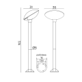 Lampa ogrodowa stojąca 1x E27 174cm - TAO 1 - rysunek techniczny