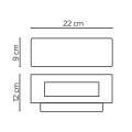 Lampa elewacyjna 1x E27 - ZEN ZN-K100 - rysunek techniczny