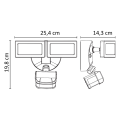Lampa elewacyjna LED 36W 4000K - DUO 6556-PIR - rysunek techniczny