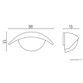 Lampa elewacyjna 1x E27 - TESS 1853 - rysunek techniczny