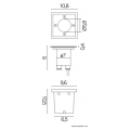 Lampa najazdowa LED 1W 3000K - LEDA ST 5024 B - rysunek techniczny