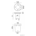 Lampa najazdowa LED 1W 3000K - LEDA ST 5024 - rysunek techniczny