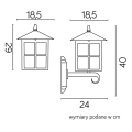 Lampa elewacyjna 1x E27 - WENECJA K 3012/1/KW g - rysunek techniczny