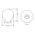 Klosz do lamp ogrodowych serii KULE G-500 - rysunek techniczny