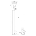 Lampa parkowa LED 45W 3700lm - MARS MLS LB 22A - rysunek techniczny